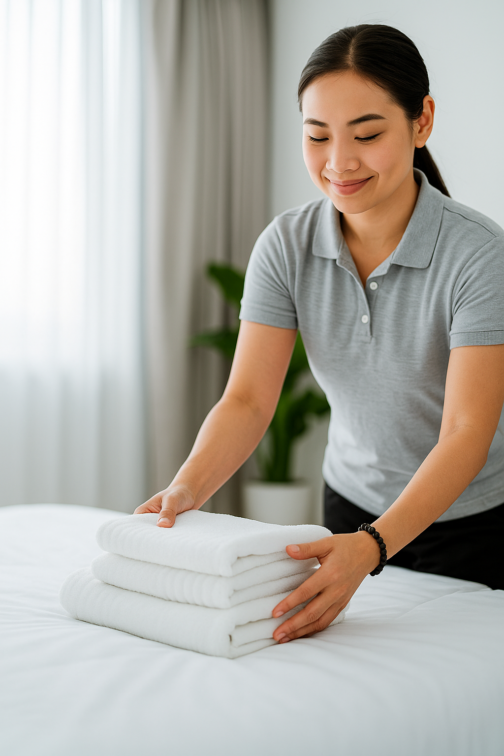 Professional caregiver providing light housekeeping services in Middlesex County home